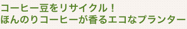 コーヒー豆をリサイクル！ ほんのりコーヒーが香るエコなプランター