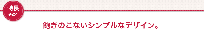 特長その１　飽きのこないシンプルなデザイン。